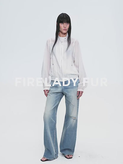 Handmade Whisker Flared Jeans – Spring Blue Wash