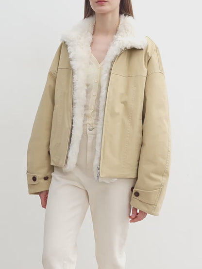 Detachable Shearling Collar Down Parka – Casual Chic Winter Warmth