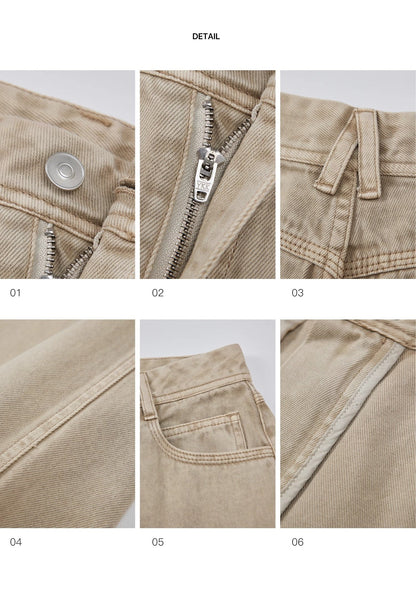 Vintage Washed Straight-Leg Denim – Timeless Streetwear Chic